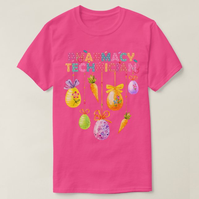 Funny Pharmacy Technician Bunny Pharmacist Happy E T-Shirt (Design Front)