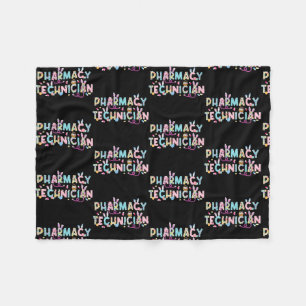 Funny Pharmacy Technician Bunny Pharmacist Happy Fleece Blanket