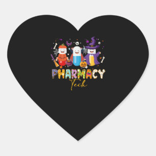 Funny Pharmacy Technician Pharmacist Halloween Heart Sticker