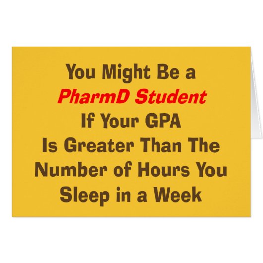 Funny PharmD Student Gifts Cards (Front Horizontal)