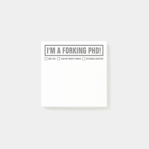 Funny PhD 3x3 Post_it Notes