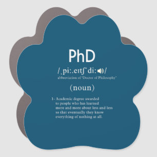 funny phd definition paw car magnet