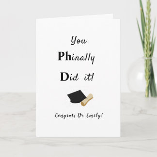 funny phd doctor graduate graduation congrats card