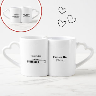 Funny PhD Graduation Matching Personalized Coffee Mug Set