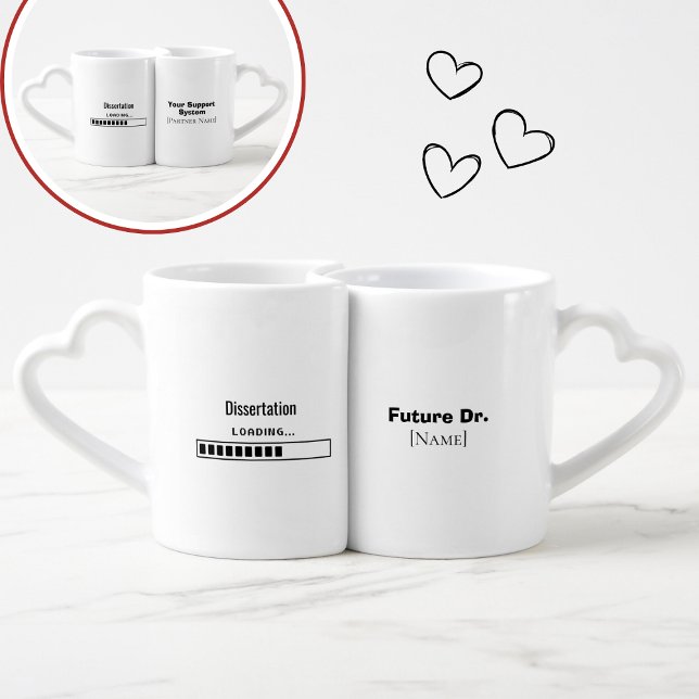 Funny PhD Graduation Matching Personalized Coffee Mug Set (Creator Uploaded)