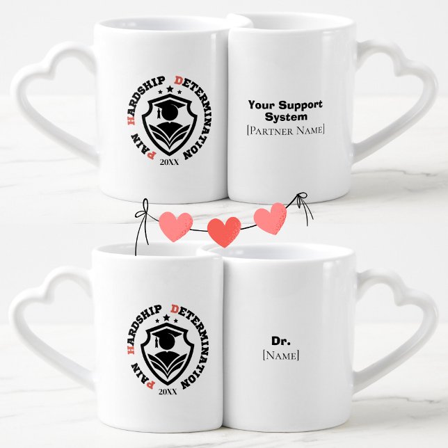 Funny PhD Graduation Matching Personalized Coffee Mug Set (Creator Uploaded)