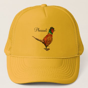 Funny Pheasant In Hat by Goodmooddesign at Zazzle