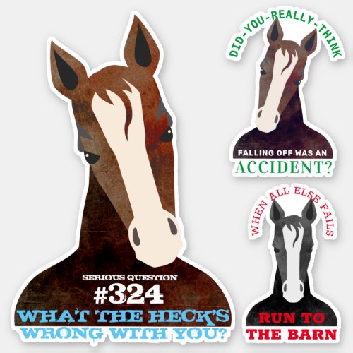 Funny philosophical horses common sense stickers