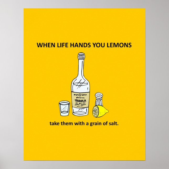 Funny Philosophy When Life Gives You Lemons Parody Poster (Front)