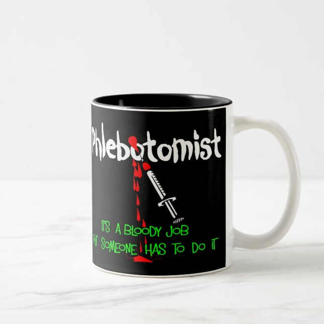 Funny Phlebotomist T-Shirts & Gifts Two-Tone Coffee Mug (Right)