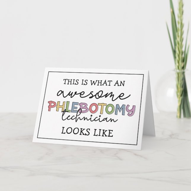 Funny Phlebotomy Technician awesome PBT Card (Front)