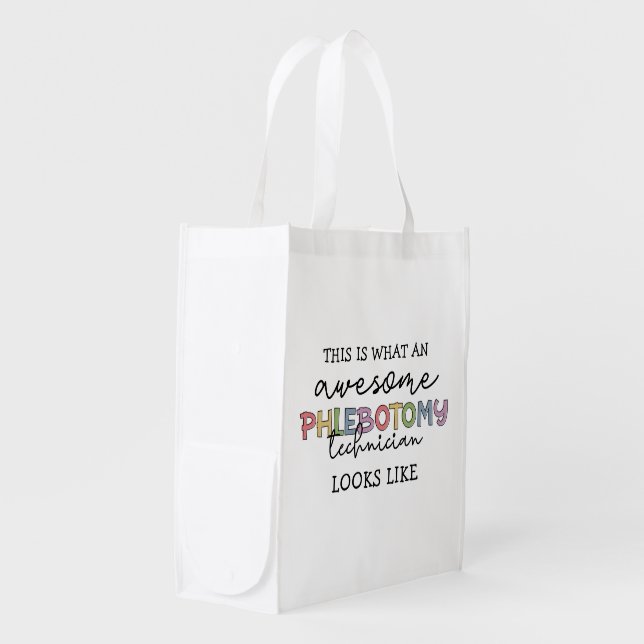 Funny Phlebotomy Technician awesome PBT Grocery Bag (Front Side)