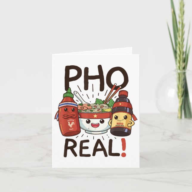 Funny Pho Threads Co. Fun Vietnamese Pho Noodle So Card (Front)