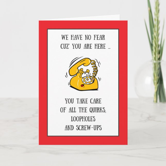 Funny Phone Administrative Professionals Day Card (Front)