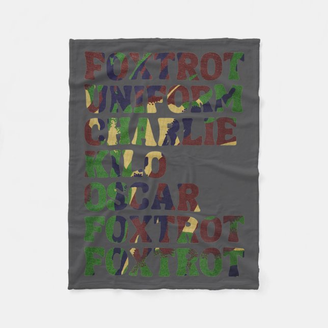 Funny Phonetic Alphabet Nato Military Lice Army Ta Fleece Blanket (Front)