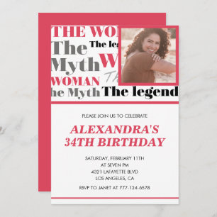 Funny Photo 34th birthday invitation Contemporary