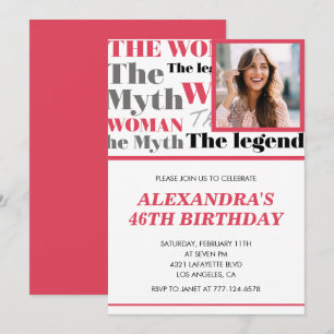 Funny Photo 46th birthday invitation Contemporary
