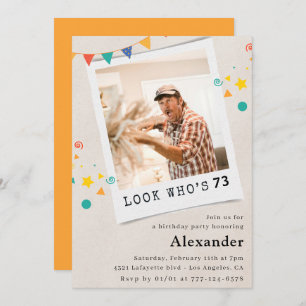 Funny Photo 73rd birthday invitations Men