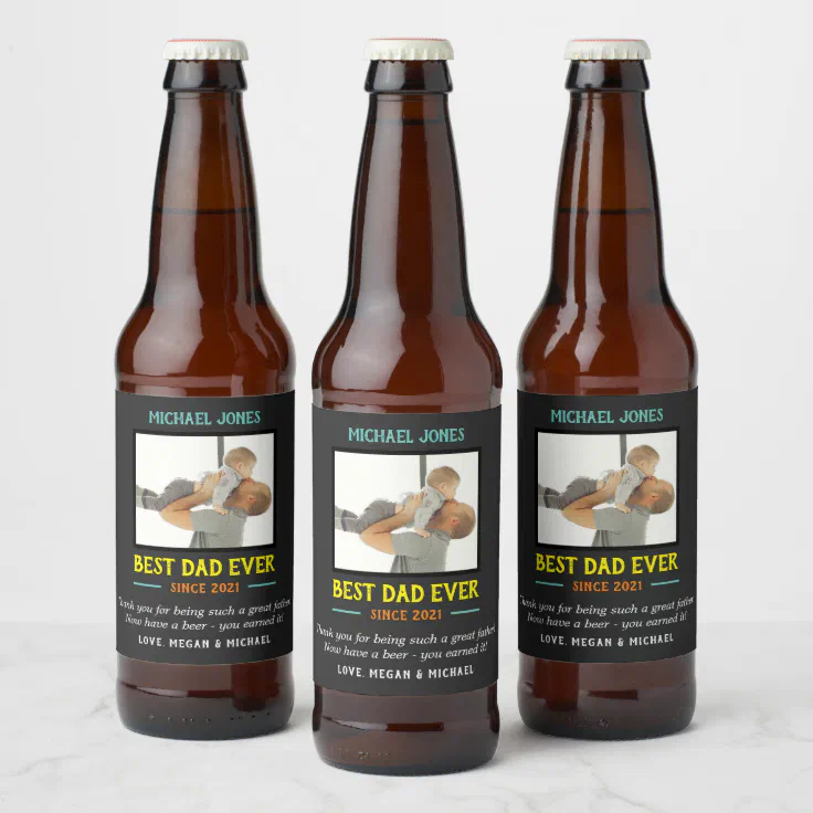First father's day beer labels