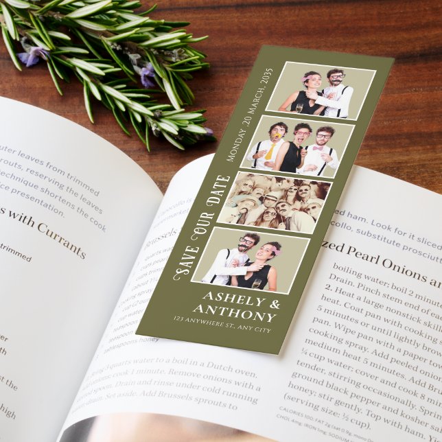 Funny Photo Booth Strip QR Code Save the Date  Bookmarks (Creator Uploaded)
