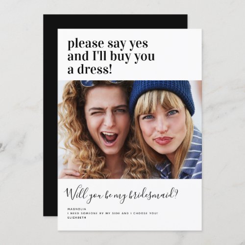 Funny Photo Bridesmaid Proposal Card