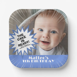 Funny photo collage birthday paper plates