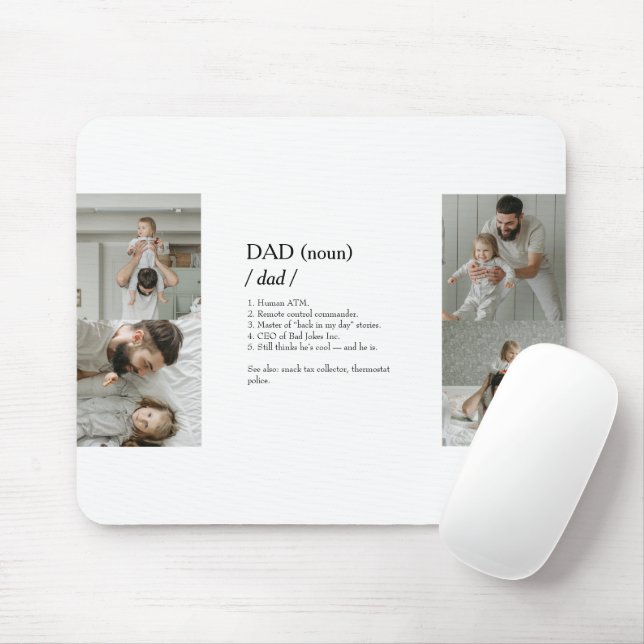 Funny Photo Collage Mousepad with Dad Definitions  (With Mouse)