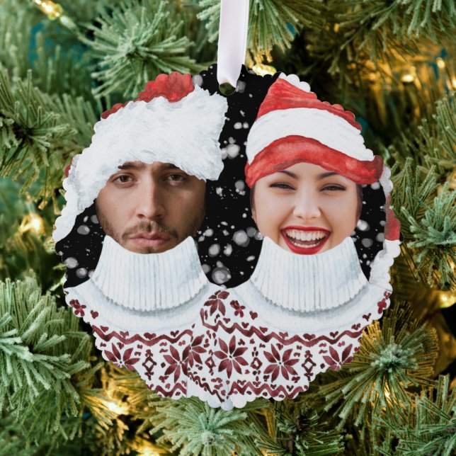 Funny Photo Custom Personalized Ornament Card (Insitu (Tree))