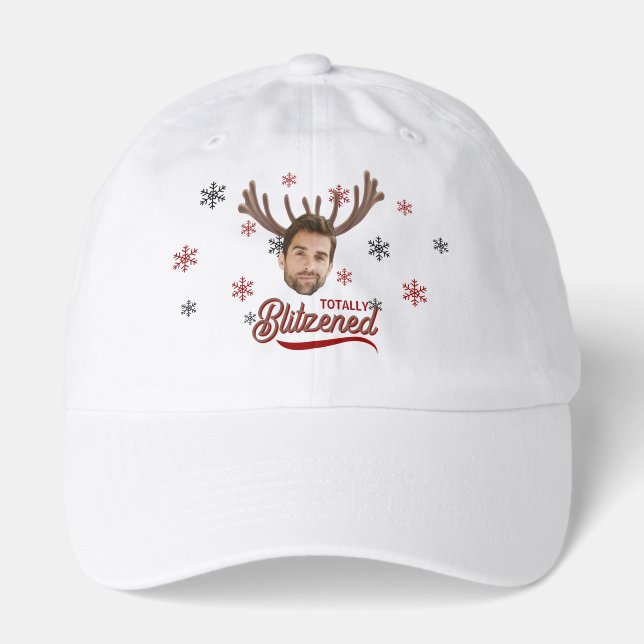 Funny Photo Face Blitzened Christmas Custom Gift Hat (Front)