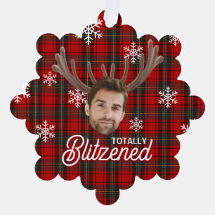 Funny Photo Face Blitzened Christmas Custom Gift Ornament Card