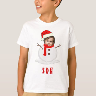 Funny Photo Face Snowman Christmas T-Shirt