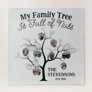Funny Photo Family Tree is Full of Nuts Christmas Jigsaw Puzzle