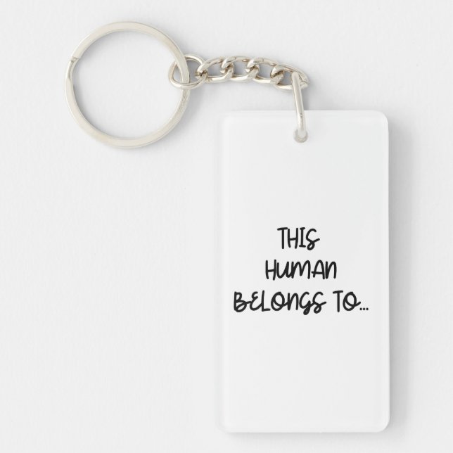 Funny Photo From Cat This Human Belongs To Keychain (Front)