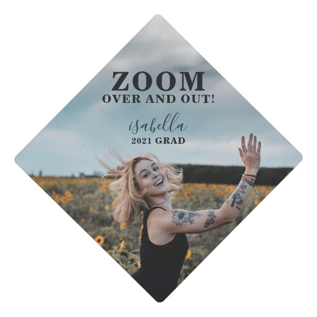 Funny Photo Graduation Quote Announcement Postcard Cap Topper (Front)