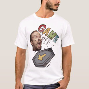 Funny Photo Halloween/Gamers Game Over Coffin  T-Shirt