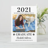 Funny Photo Home School Dog Class 2021 Graduate Announcement (Standing Front)