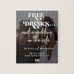 Funny photo modern wedding save the date jigsaw puzzle