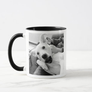 Funny Photo of Dog Best Dad and Friend B & W Mug