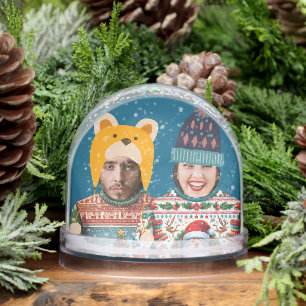 Funny Photo Personalized Christmas Jumper Snow Globe