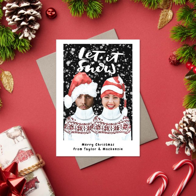 Funny Photo Personalized Christmas Let It Snow Acrylic Invitations (Insitu (Holiday))