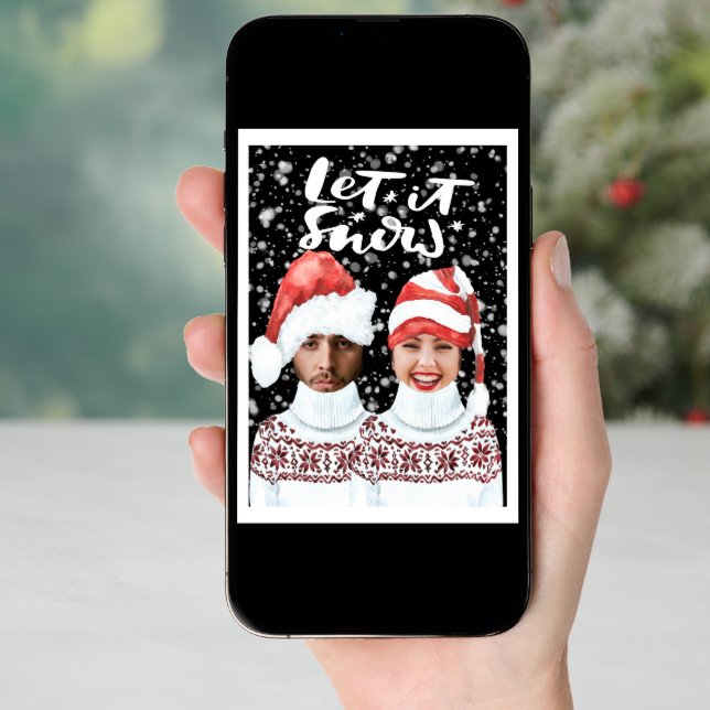 Funny Photo Personalized Christmas Let It Snow Holiday Card (Front Digital)