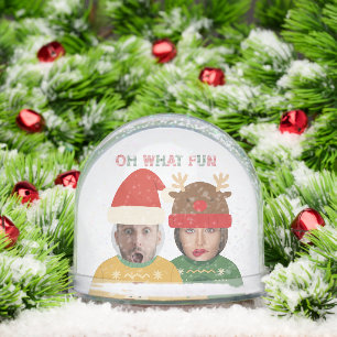 Funny Photo Personalized Christmas Sweater Snow Globe