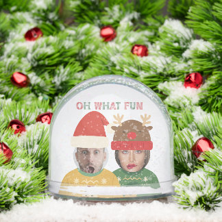 Funny Photo Personalized Christmas Sweater Snow Globe