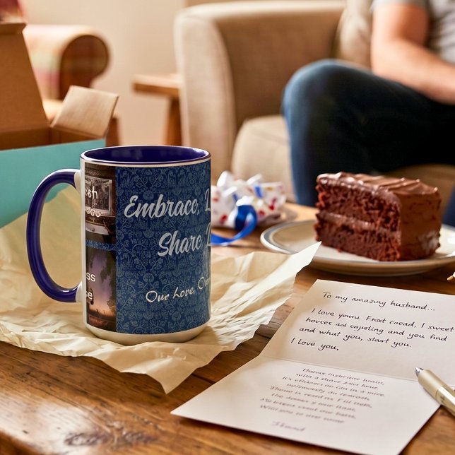 Funny Photo Personalized Gifts for Husband Blue Mug (Funny Photo Personalized Gifts for Husband Blue Mug)