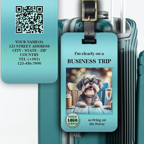 Funny Photo QR code Logo Business Travel Luggage Tag