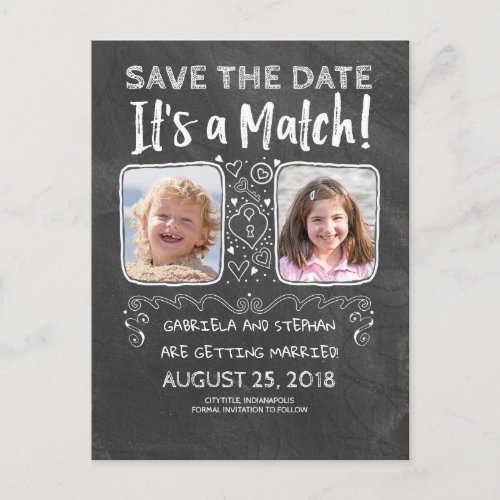 Funny Photo Save the Date _ Its a Match Announcement Postcard