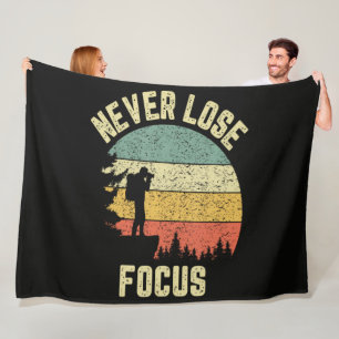 Funny Photographer Camera Never Lose Focus Fleece Blanket