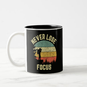 Funny Photographer Camera Never Lose Focus Two-Tone Coffee Mug