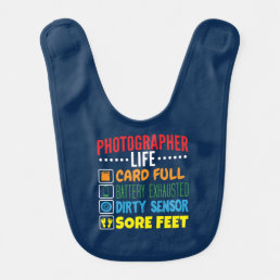 Funny Photographer Life Checklist Baby Bib