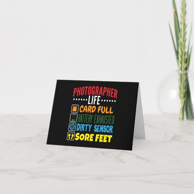 Funny Photographer Life Checklist Card (Front)